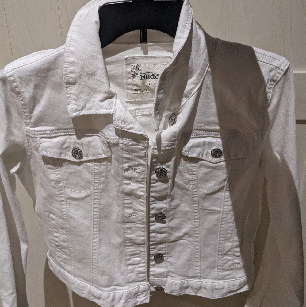 white jean jacket